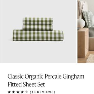 Quince Organic Cotton Gingham Fitted Sheet Set